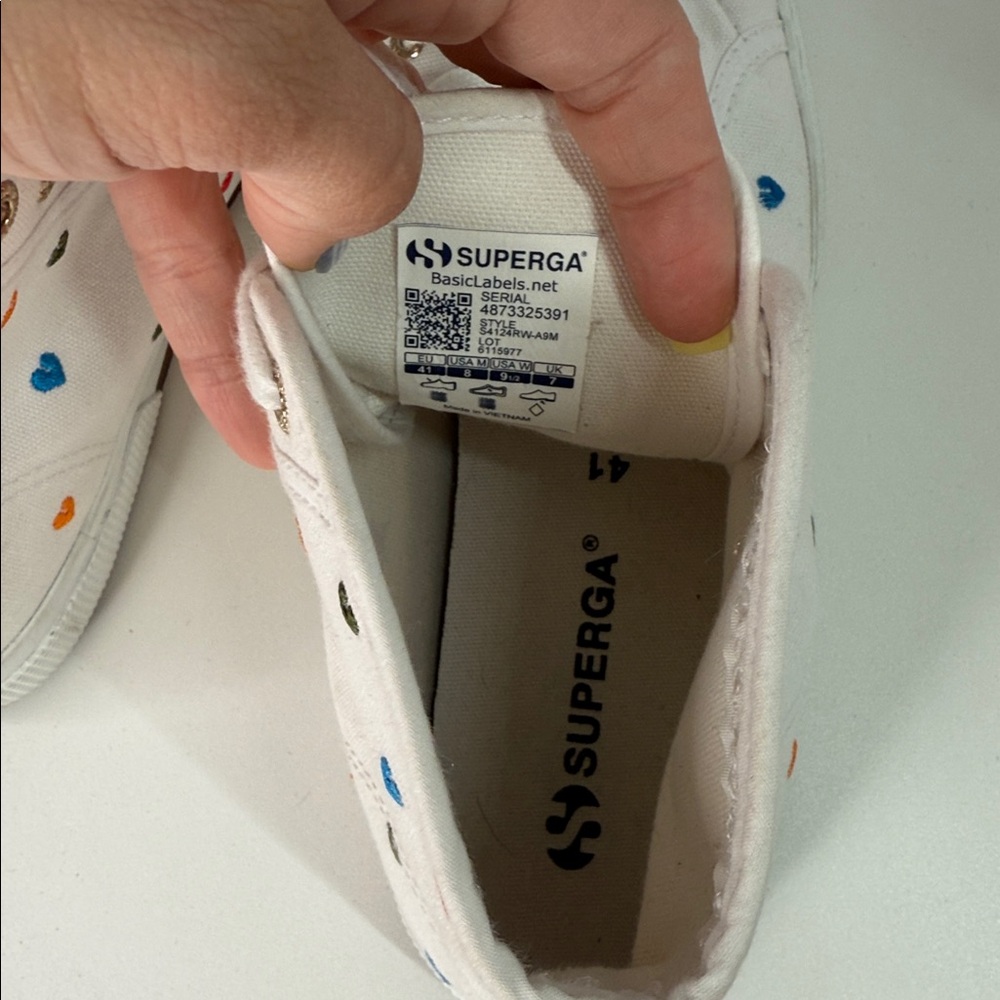 Superga 2795 little hearts embroidery high top converse sneakers 41 - Picture 9 of 11